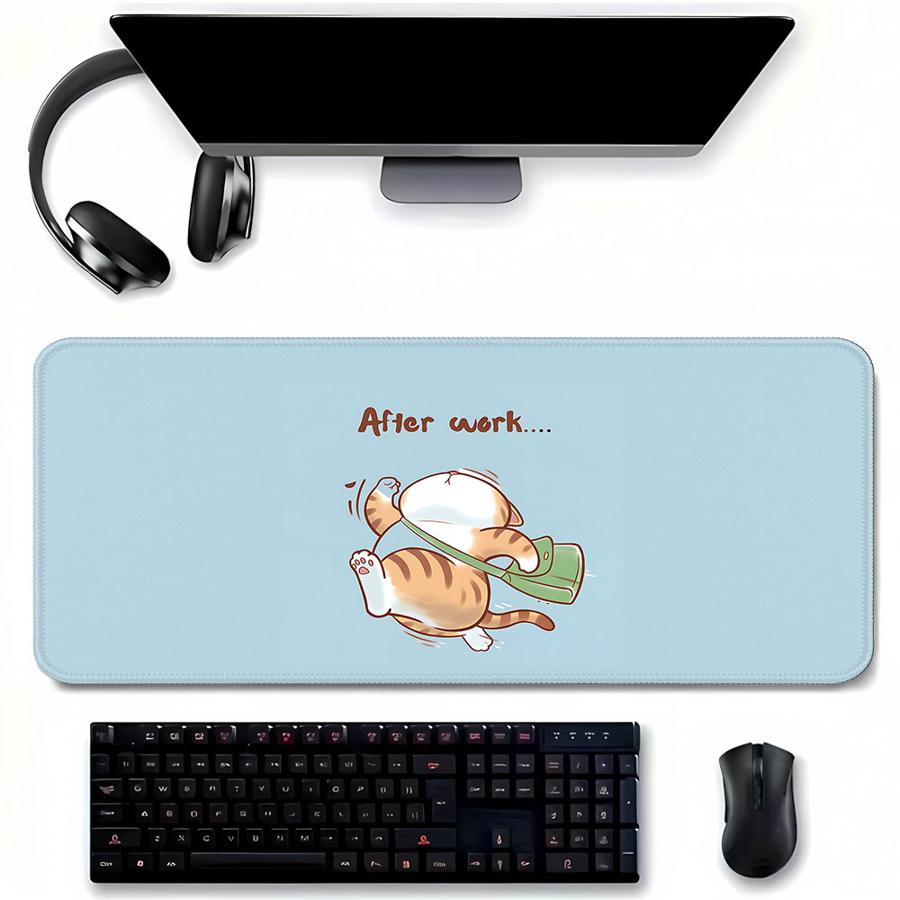 Laptop Accessories Officeworks - ワークキャットアート防水マウスパッドキーボードマウスパッドデスクアクセサリーコンピュータラップトップパッドオフィスパッドゲームコンソールパッド