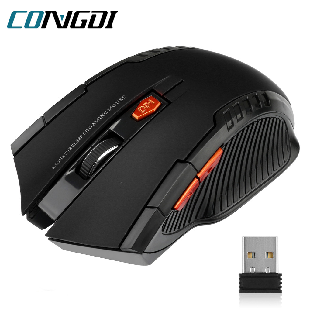 Laptop Electronics Accessories - 2.4 グラムワイヤレスマウス 1600DPI 光学式マウスゲーマーコンピュータ用 6 ボタンワイヤレスマウス