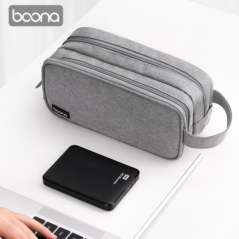 Laptop Electronics Accessories - デュアルポータブルラップトップパワーコード充電器収納バッグ多機能マウスイヤホンデータケーブル電子アクセサリーオーガナイザー