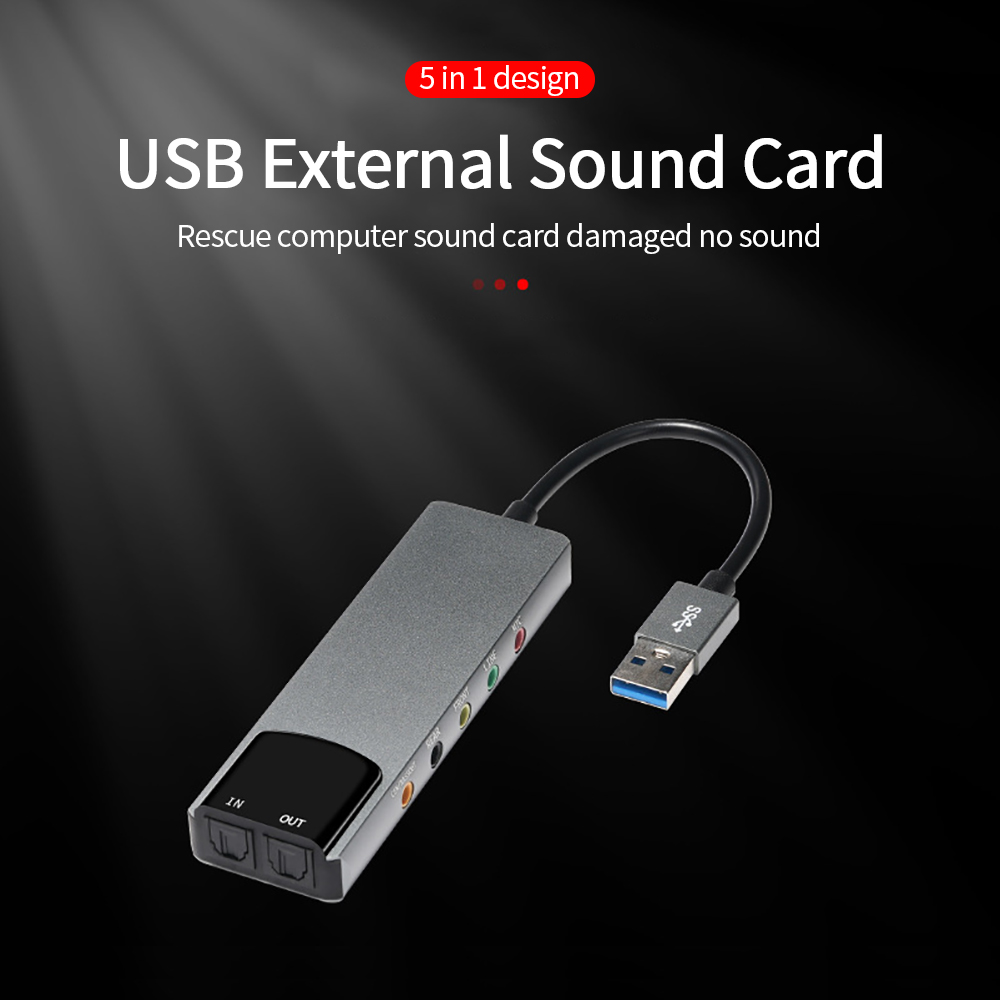 Laptop Accessories Headphones - 外部 USB 光学式サウンドカード 6-in-1 USB オーディオ