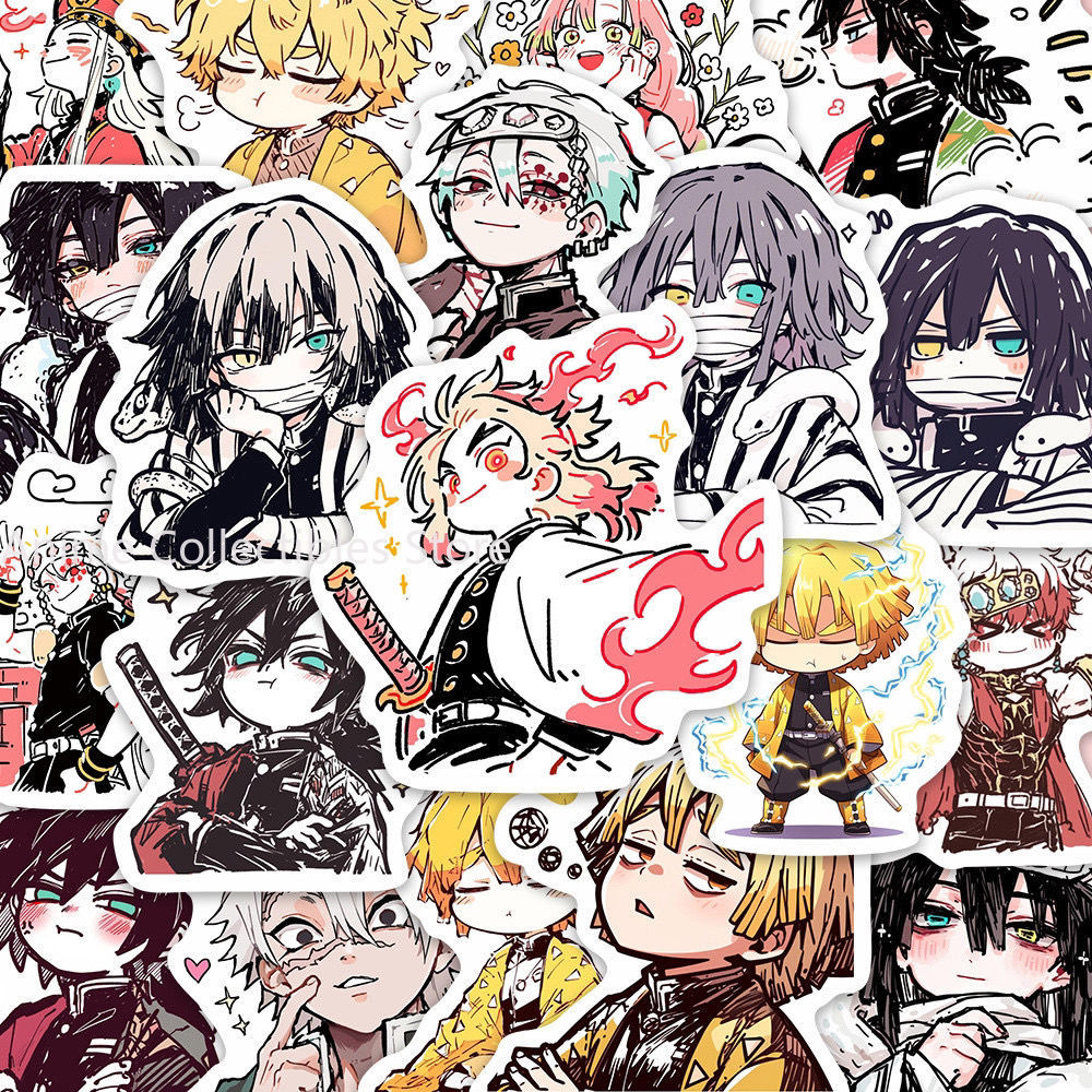 Laptop Accessories Stickers - 55枚 鬼滅の刃 竈門炭治郎 アニメステッカー かわいい漫画デコレーション スーツケース