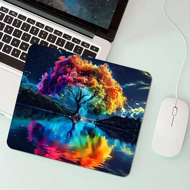 Laptop Accessories Officeworks - カラフルなマジックツリー小さなマウスパッドラバー滑り止めデスクマットラップトップオフィスパッドゲーマーPCアクセサリー仕事やゲームに適しています