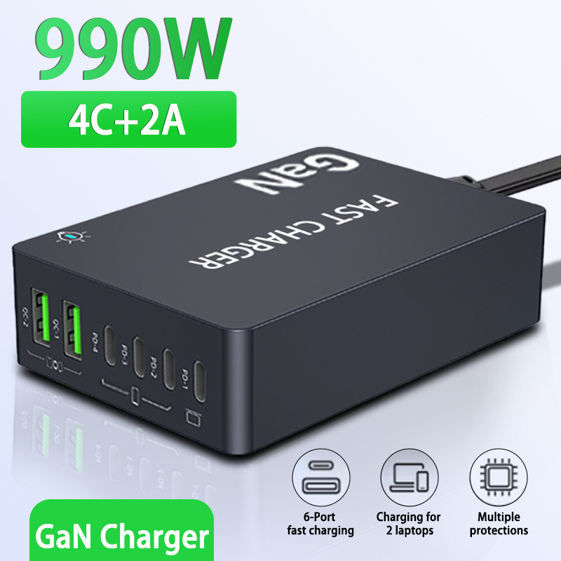Laptop Accessories Uk - 6 ポート PD USB GaN 急速充電ステーション