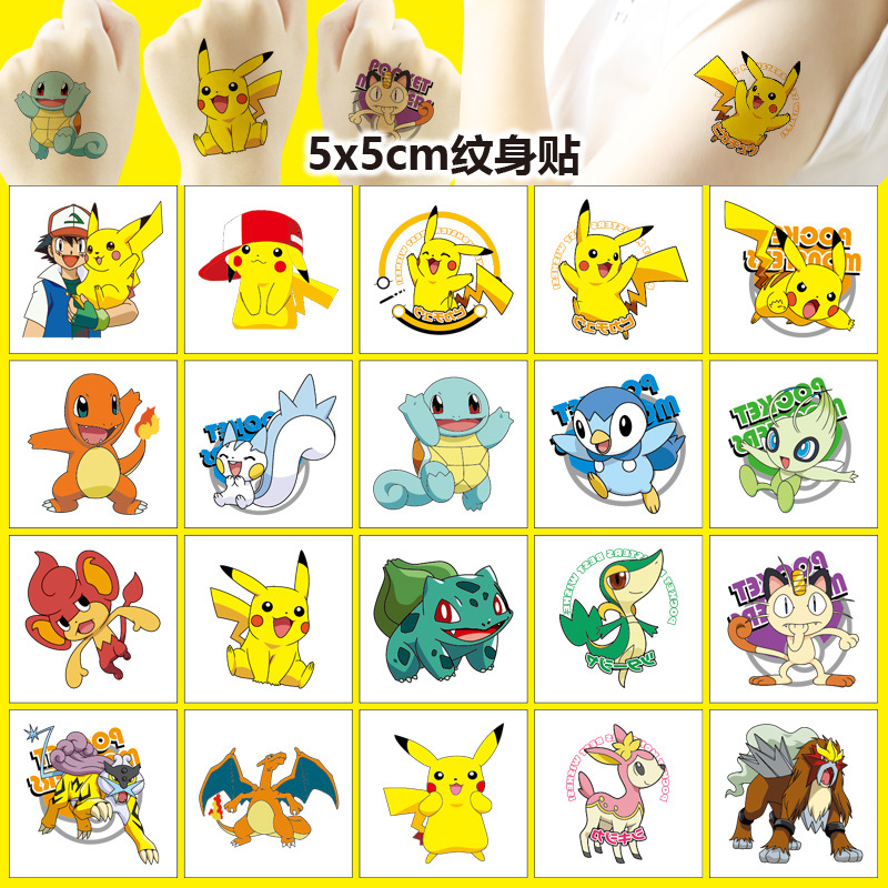 Laptop Accessories Toy - 5*5 センチメートル 20 個ポケモンピカチュウタトゥーステッカー子供の報酬ステッカーパックかわいいピカチュウラップトップスキンステッカー