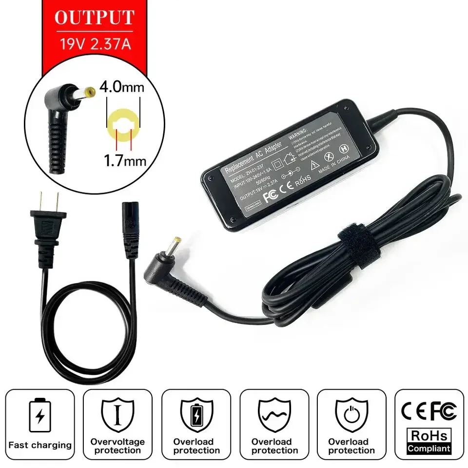 Laptop Accessories Shop - 東芝用ACアダプター,chromebook 2,cb35,cb30,CB30-B, CB35-B, 19v,2.37a,45w,4.0x1.7mm