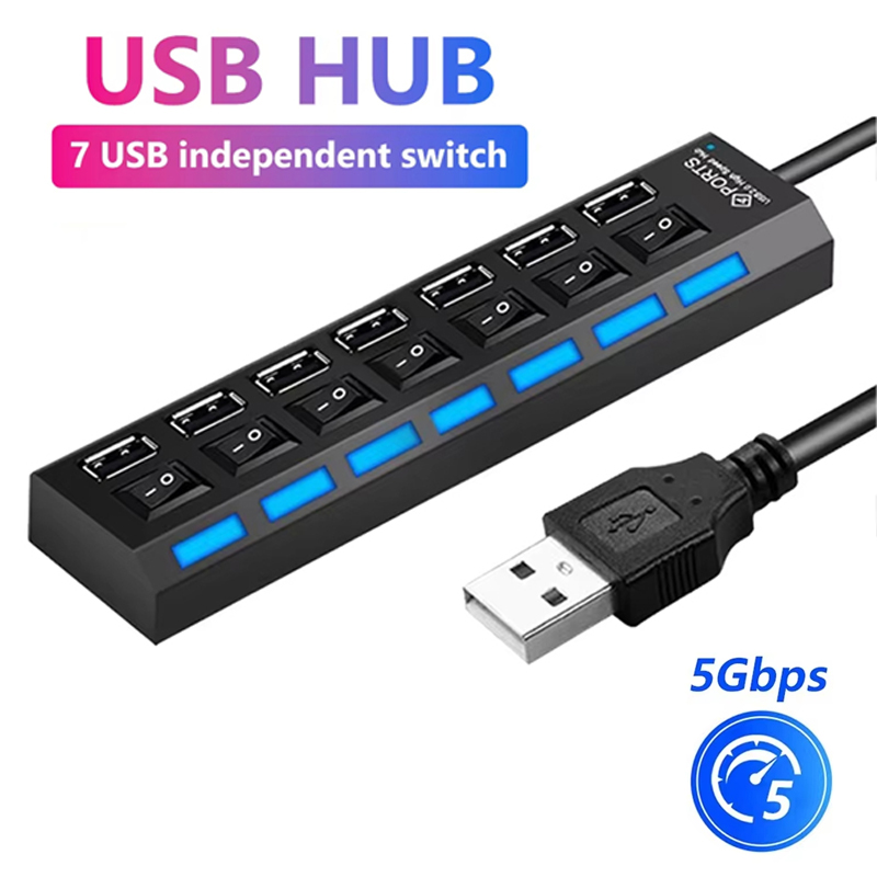 Laptop Accessories Gadgets - 7 ポート USB 2.0 ハブスプリッターラップトップコンピュータアクセサリー用 LED