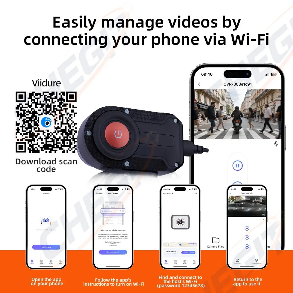 オートバイ DVR 2K HD WiFi 防水 IP66 ミ - Monitor Portable Usb のレビューと価格