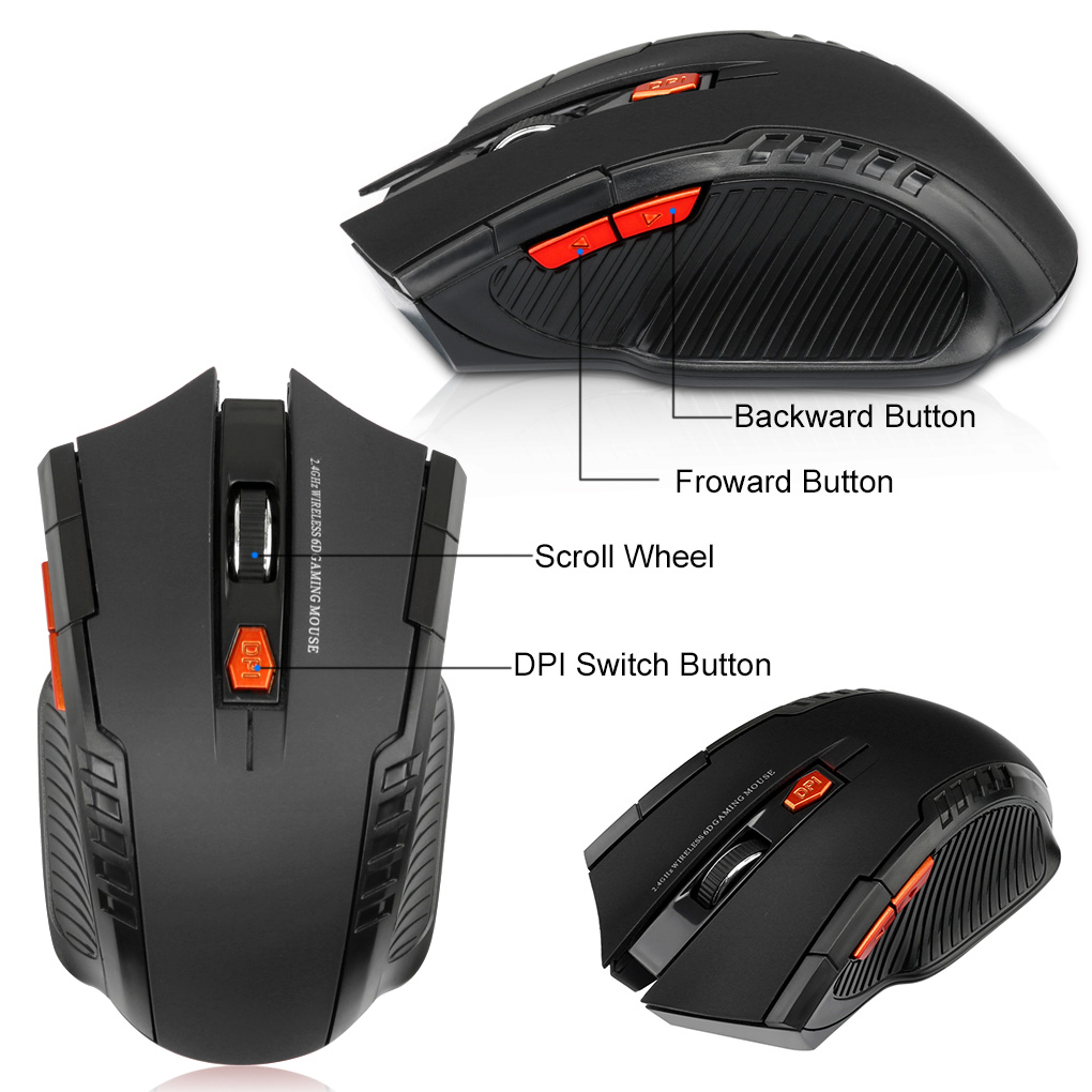 2.4 グラムワイヤレスマウス 1600DPI 光学式マウス - Laptop Electronics Accessories のレビューと価格