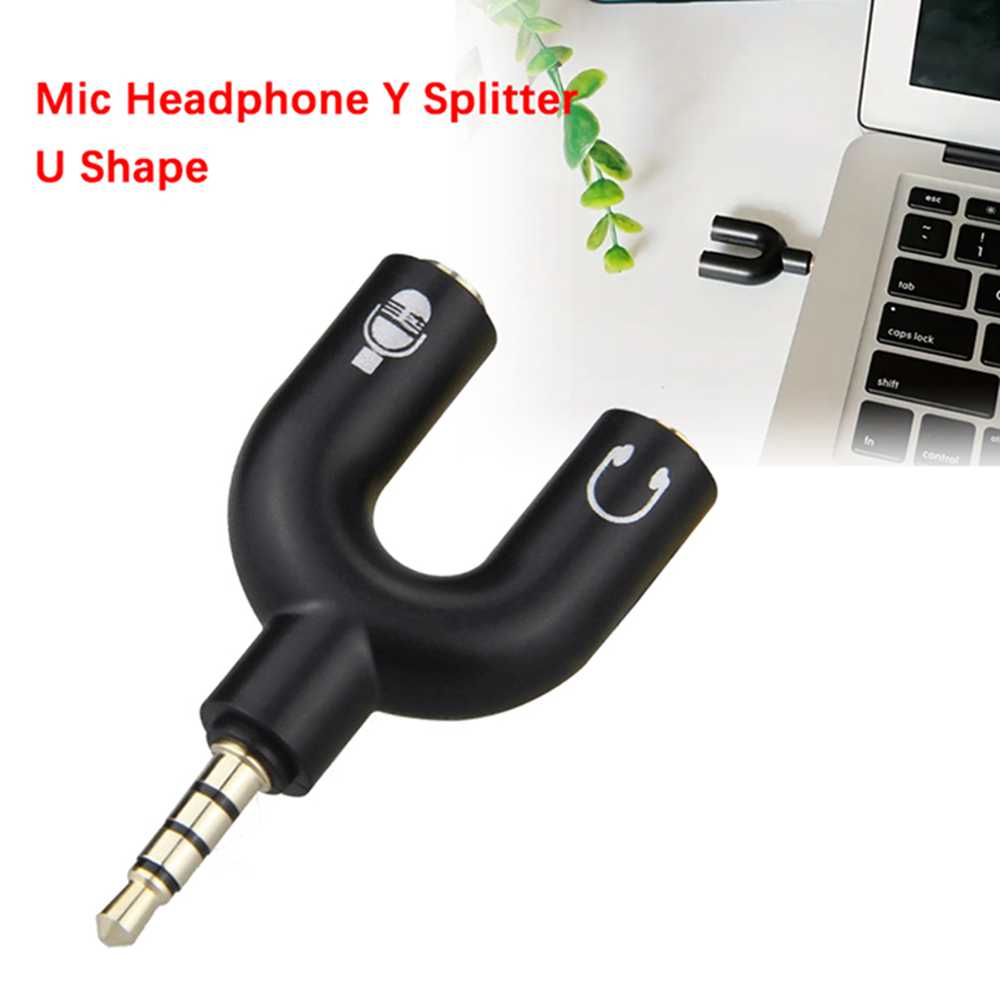 3.5 ミリメートルヘッドフォンマイクスプリッタアダプタ U - Laptop Accessories Headphones のレビューと価格