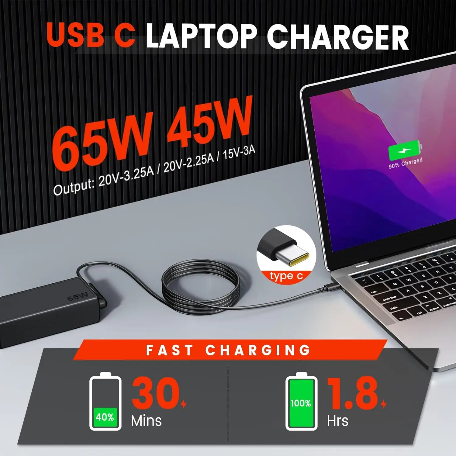 ラップトップacアダプター充電器、65w、20v、3.25a - Laptop Accessories Shop のレビューと価格
