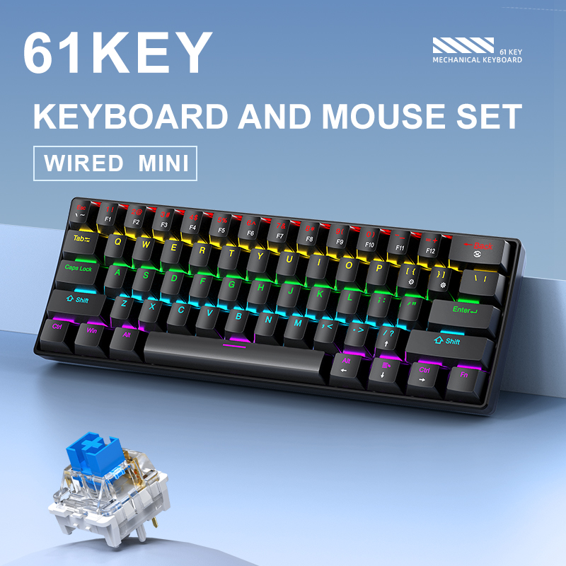 APAYADO K61 ミニメカニカルキーボード、有線、61 - Laptop Accessories Uk のレビューと価格