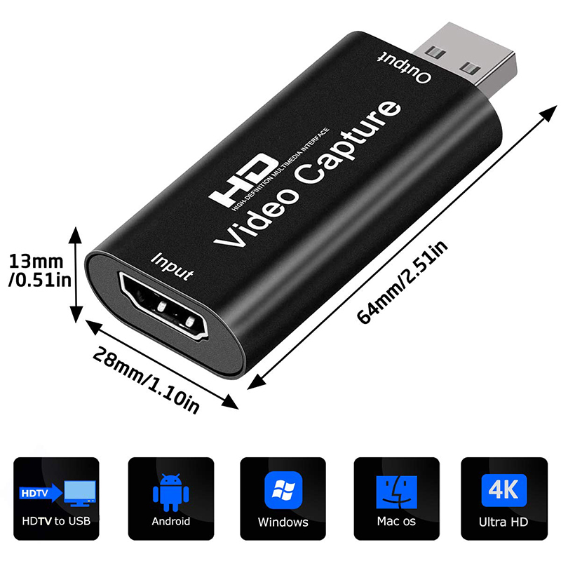 USB 2.0ビデオキャプチャカード HD 4K to 10 - Monitor Portable Usb のレビューと価格