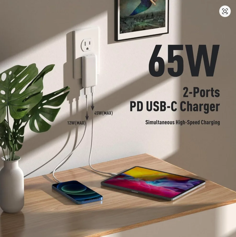 新型超薄型【US/EU/UK】45W/65W GaNスマート - Laptop Accessories Uk のレビューと価格
