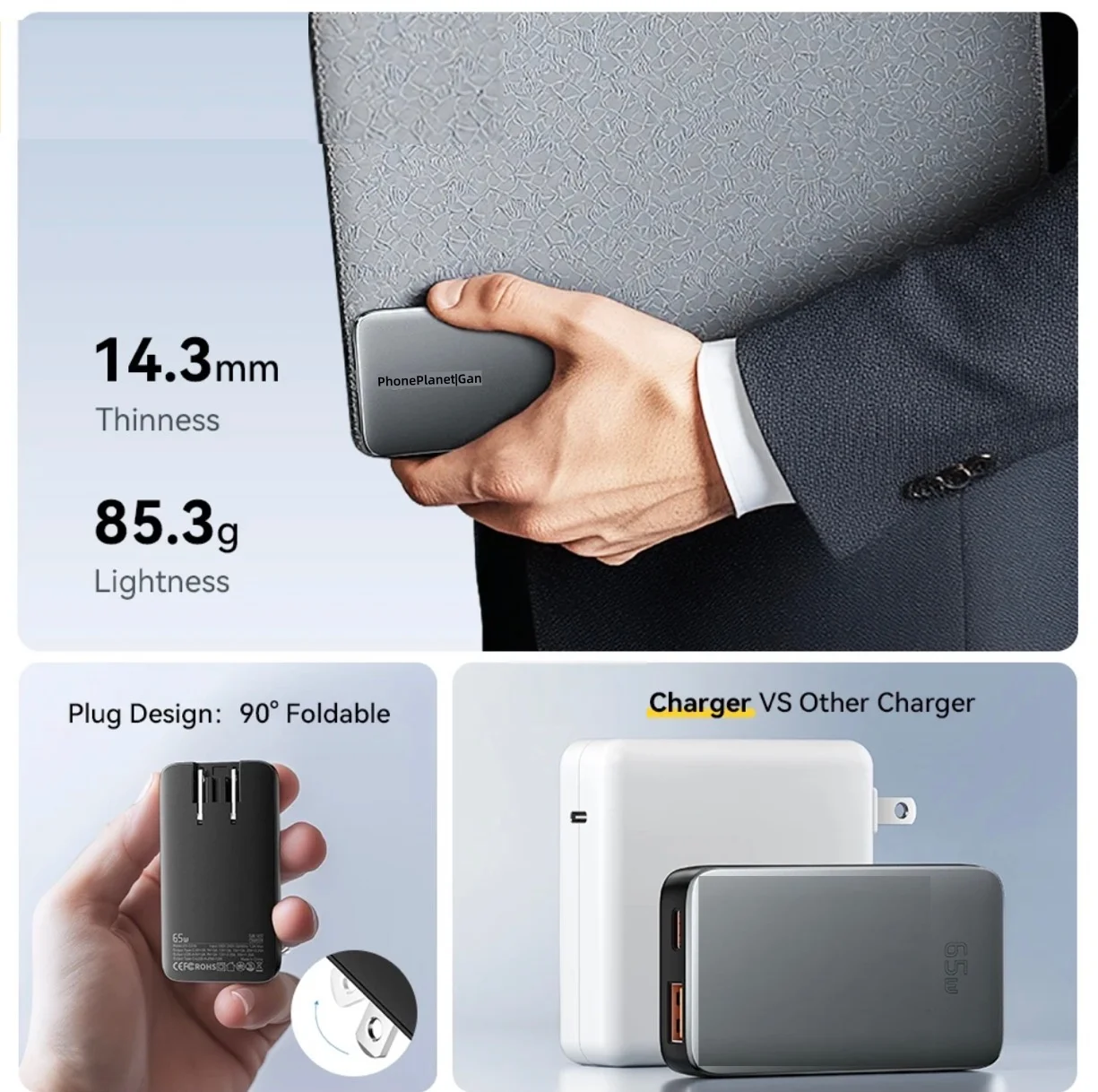 新型超薄型【US/EU/UK】45W/65W GaNスマート - Laptop Accessories Uk のレビューと価格