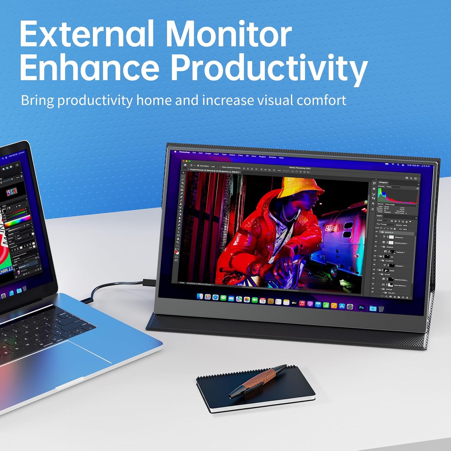 15.6インチ 1080P ポータブルモニター、USB-C  - Monitor Portable Usb のレビューと価格
