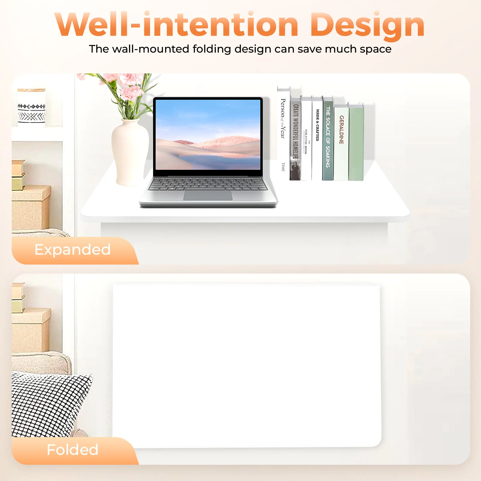 省スペース折りたたみ式壁掛けフローティングデスク 60x40 - Laptop Accessories Officeworks のレビューと価格