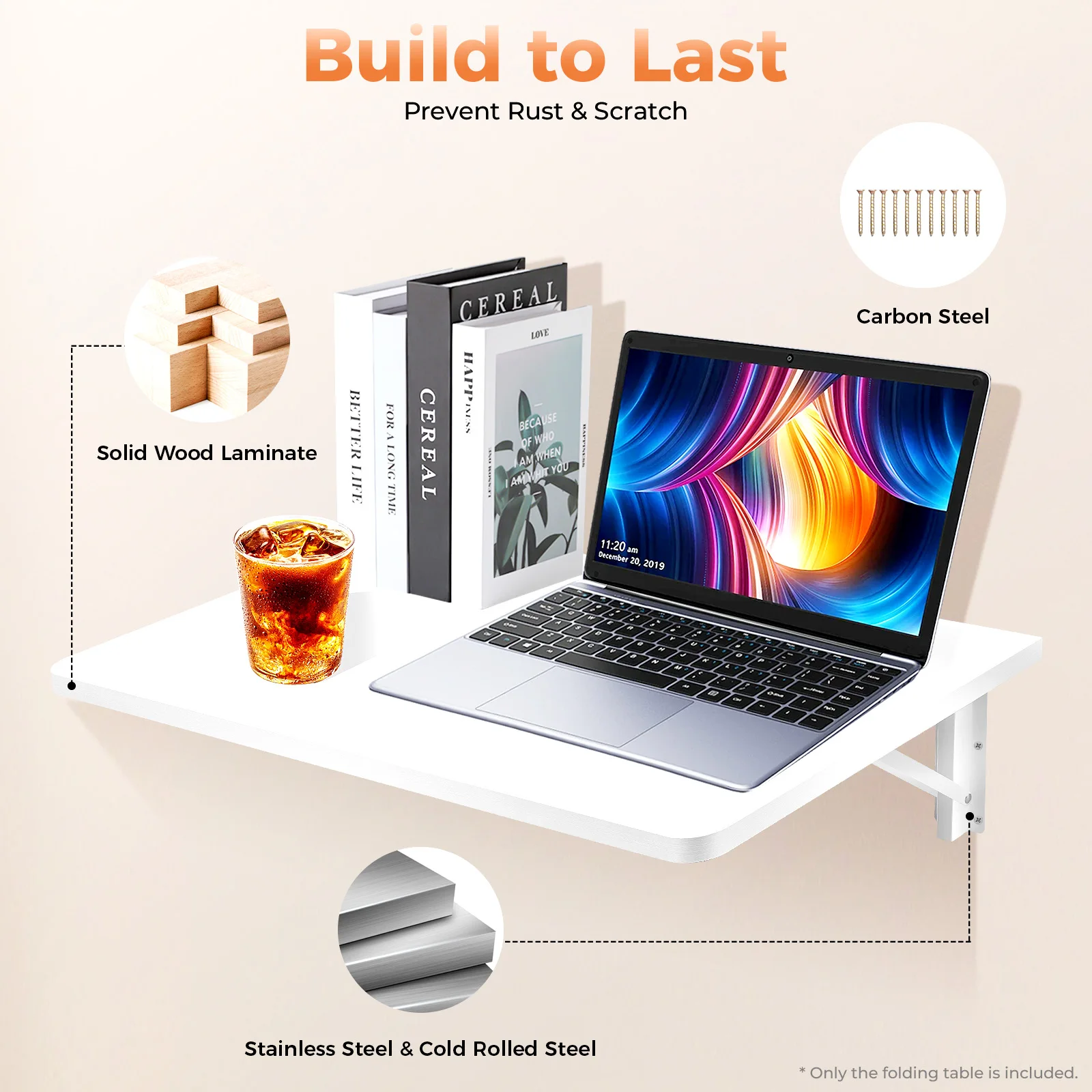 省スペース折りたたみ式壁掛けフローティングデスク 60x40 - Laptop Accessories Officeworks のレビューと価格