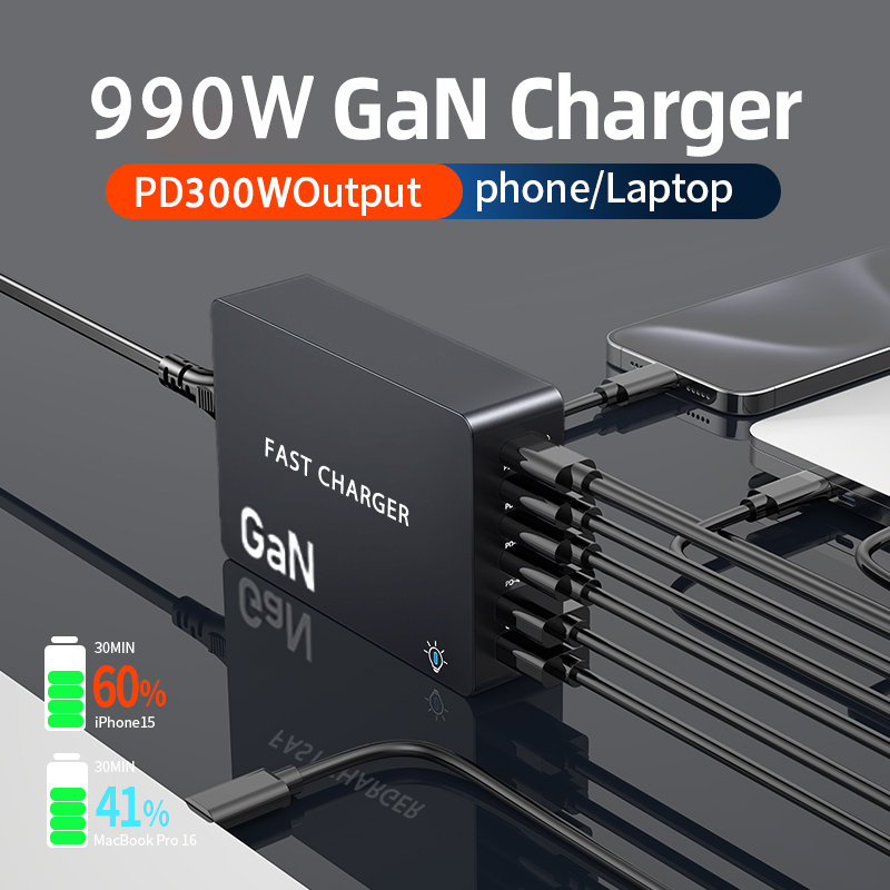 6 ポート PD USB GaN 急速充電ステーション EU - Laptop Accessories Uk のレビューと価格