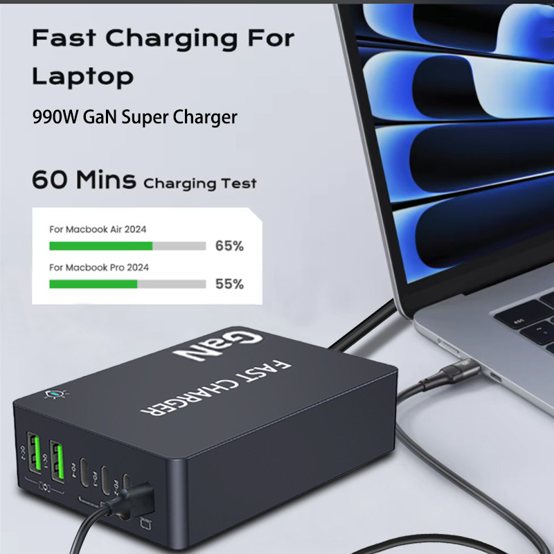 6 ポート PD USB GaN 急速充電ステーション EU - Laptop Accessories Uk のレビューと価格