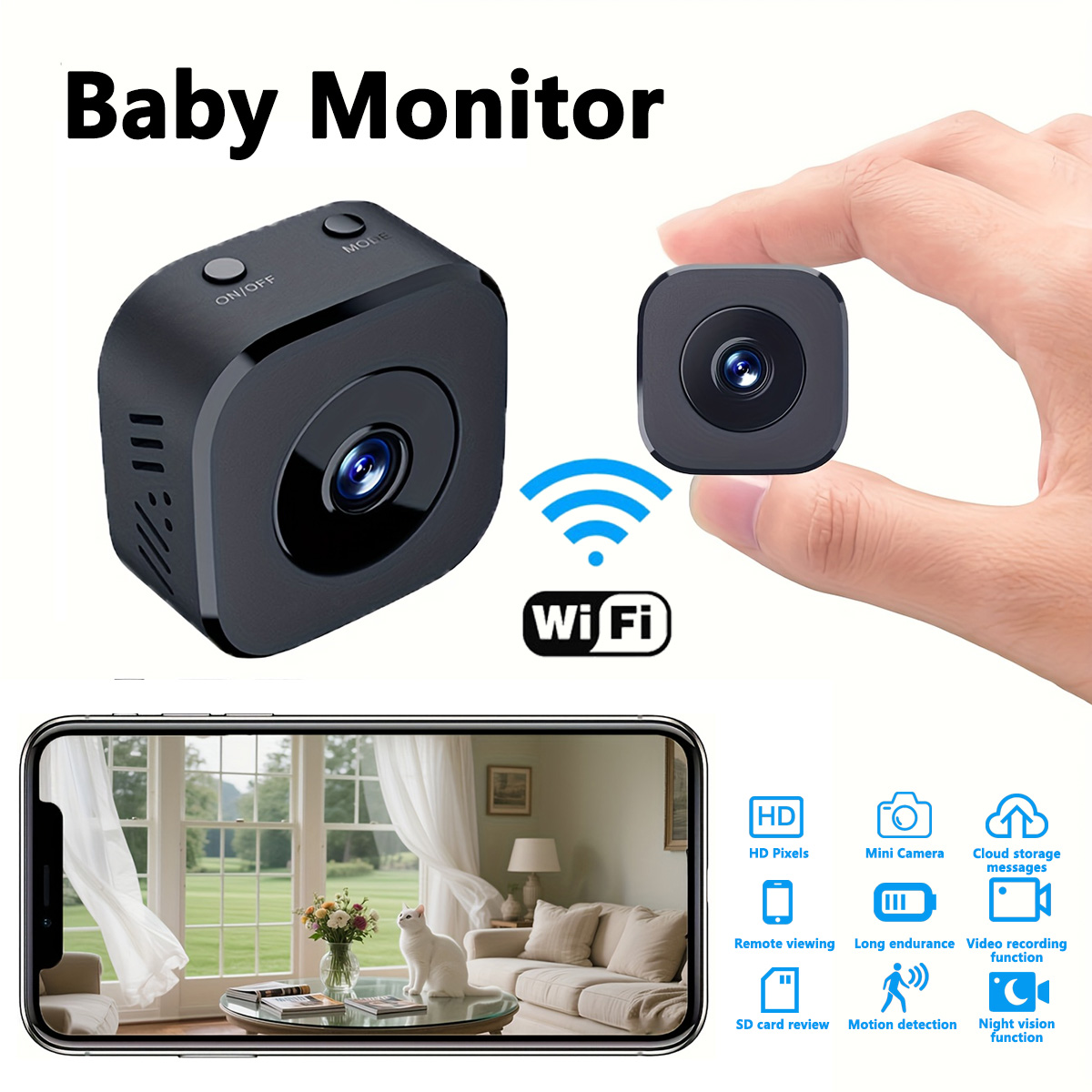 1080P HD ミニ WiFi カメラ屋内安全セキュリティ - Monitor Portable Usb のレビューと価格