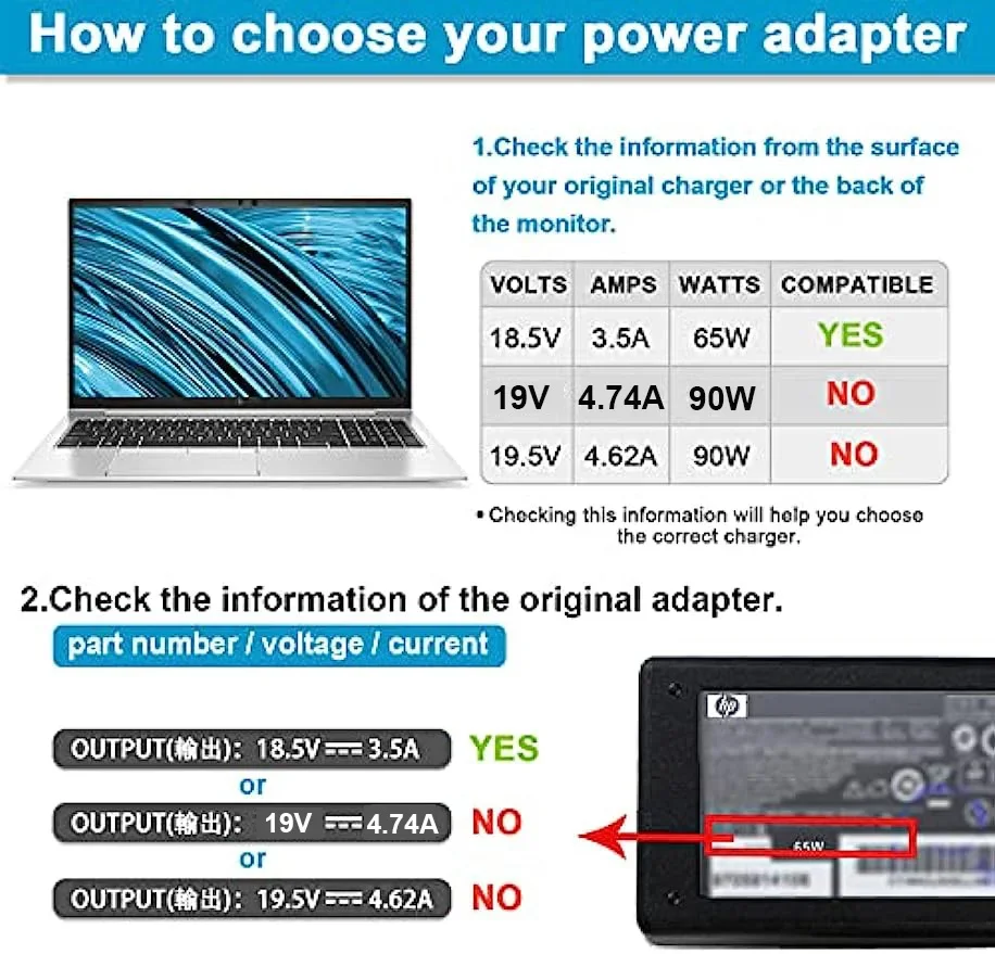 ACアダプター充電器,18.5v, 3.5a,hp用,com - Laptop Accessories Shop のレビューと価格