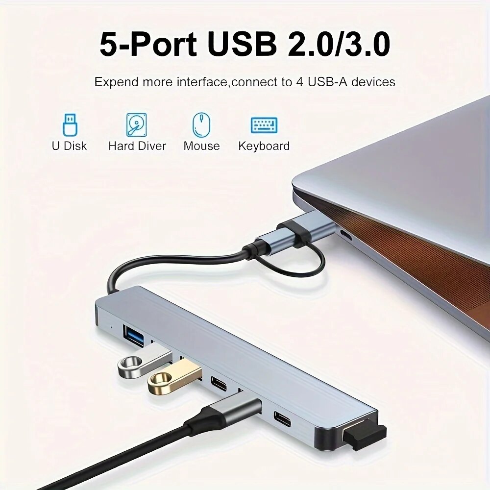 2in1 USB3.0ハブ 7ポート Type-C拡張スプリ - Laptop Accessories Gadgets のレビューと価格