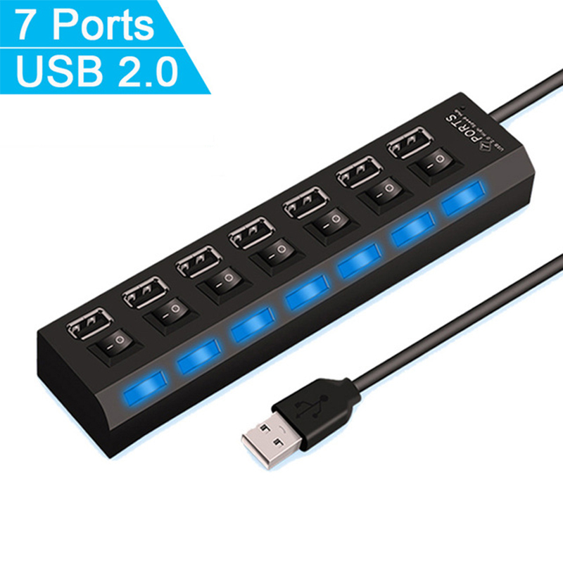 7 ポート USB 2.0 ハブスプリッターラップトップコン - Laptop Accessories Gadgets のレビューと価格