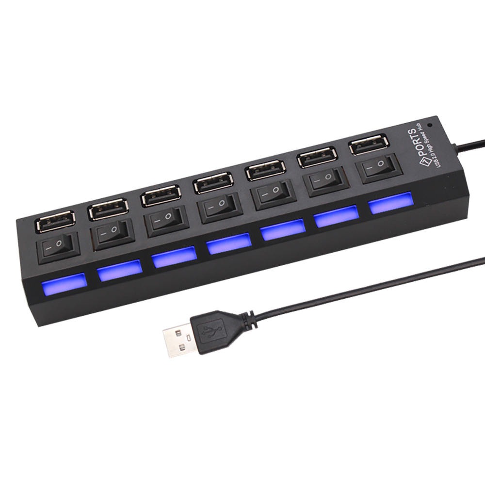 7 ポート USB 2.0 ハブスプリッターラップトップコン - Laptop Accessories Gadgets のレビューと価格