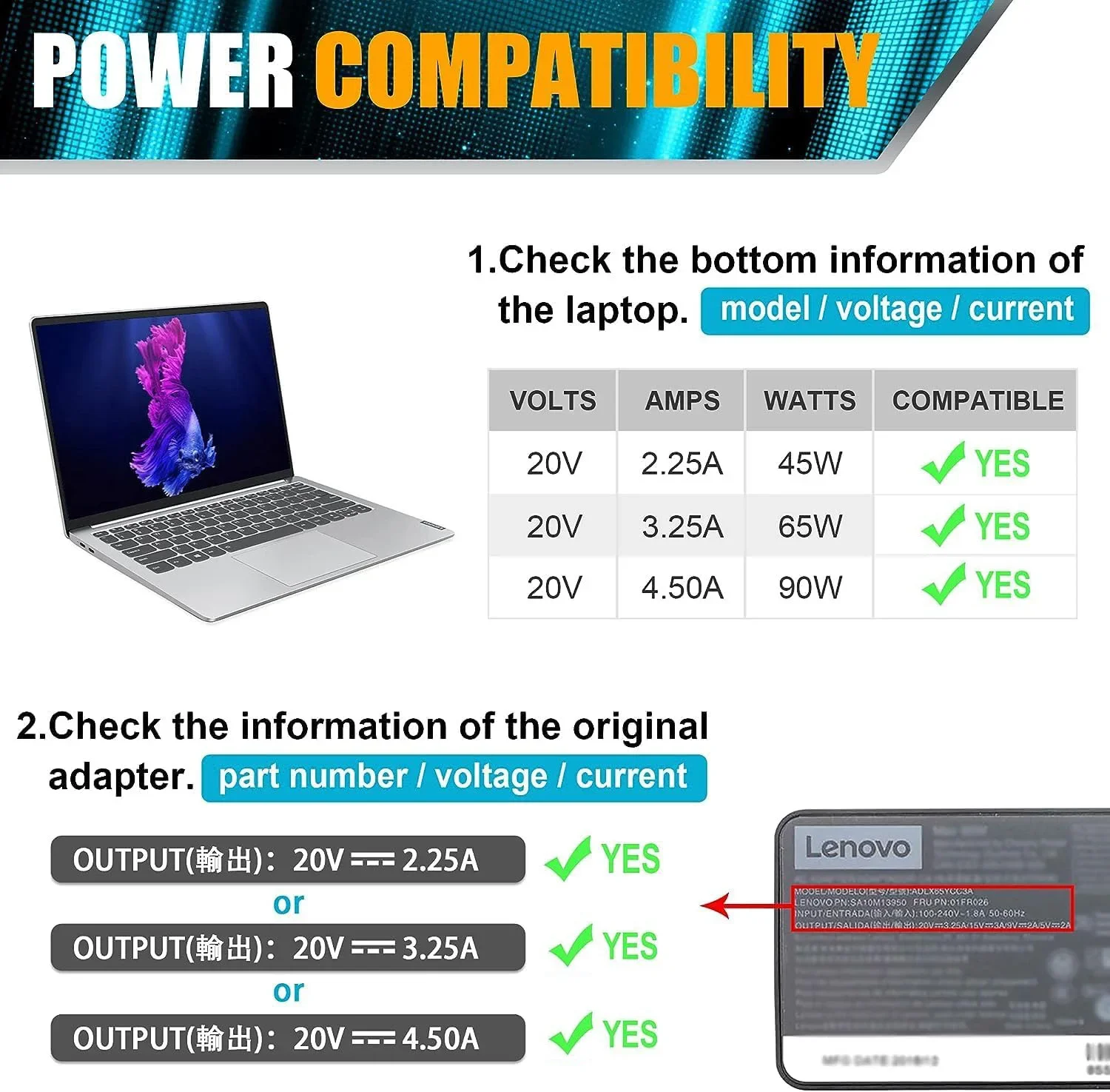 ラップトップアダプター充電器,20v, 4.5a, 90w, - Laptop Accessories Shop のレビューと価格